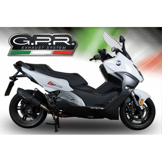 GPR SCARICO DI SCARICO OMOLOGATO CON RACCORDO BMW.84.GPAN.BLT BMW C 650 SPORT 2016/18 GPE ANNIVERSARY BLACK TITANIUM