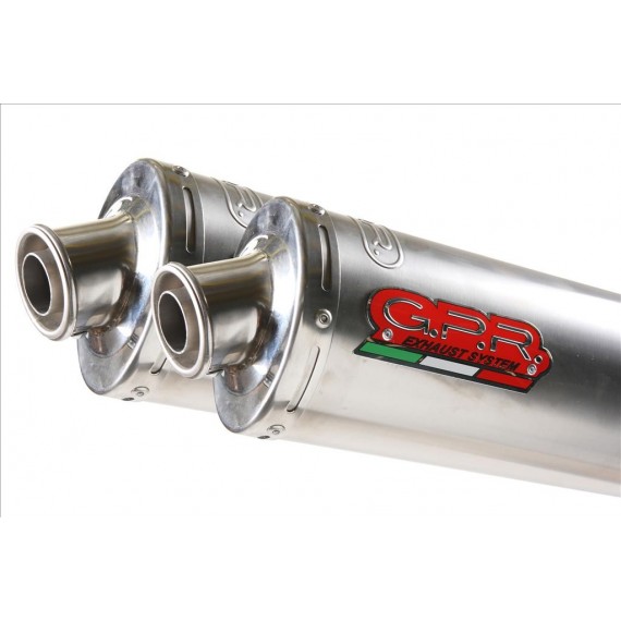 GPR COPPIA SCARICHI DI SCARICO OMOLOGATI CON RACCORDO K.54.TO KAWASAKI KLV 1000 2004/07 TITANIUM OVALE / OVAL