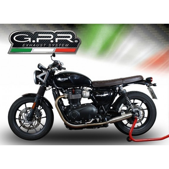 GPR COPPIA SCARICHI DI SCARICO OMOLOGATI CON RACCORDO T.89.DE TRIUMPH STREET TWIN 900 2015/17 DEEPTONE INOX