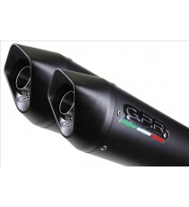 GPR COPPIA SCARICHI DI SCARICO OMOLOGATI CON RACCORDO T.88.FUNE TRIUMPH SPEED TRIPLE 2016 1IN2 FURORE NERO