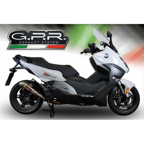 SCARICO GPR EXHAUST SYSTEM COMPATIBILE CON BMW C 650 SPORT 2016/20 EURO 4 TERMINALE SCARICO OMOLOG. CON RACCORDO POWERCONE EVO4