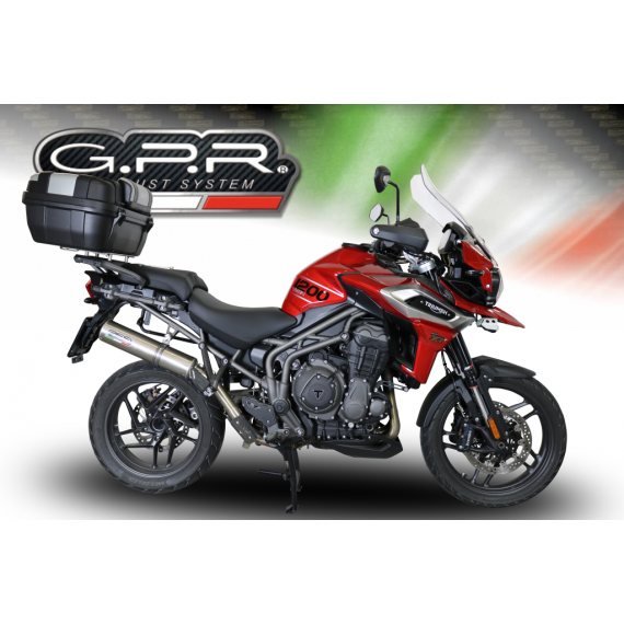 GPR SCARICO GPR EXHAUST SYSTEM COMPATIBILE CON TRIUMPH TIGER 1200 EXPLORER 2017/19 E4 SCARICO SCARICO OMOL M3 TITANIUM NATURAL 