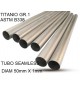 TUBO TITANIO SEAMLESS GR.1 DIAM 50MM X 1MM BARRA DA UN METRO LINEARE