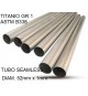 TUBO TITANIO SEAMLESS GR.1 DIAM 52MM X 1MM BARRA DA UN METRO LINEARE