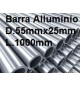 BARRA TUBO ALLUMINIO ANTICORODAL DIAMETRO 55MM X 25MM L.1000MM