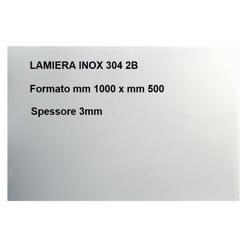 LAMIERA ACCIAIO INOX 304 SATINATO 2B FOGLIO PANNELLO 1000mm X 500mm  SPESSORE 0,8mm - MCP Store